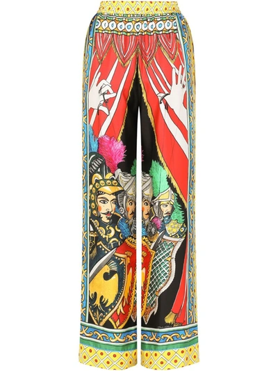 Dolce & Gabbana Multicolour Multi-panel Palazzo Pants In Multicolor