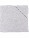 Brunello Cucinelli Grey Frayed-edge Cashmere Scarf In Grey
