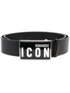 DSQUARED2 ICON BUCKLE LEATHER BELT,C84EE7E3-2A91-F1D1-5341-422F2B3A391E