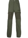 Palm Angels Panelled Multi-pocket Cargo Trousers In Green