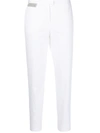 Fabiana Filippi White Rhinestone Patch Cropped Trousers In White