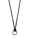David Yurman Sterling Silver Charm Wax Cord Necklace In Silver