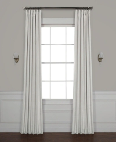 Exclusive Fabrics & Furnishings Heritage Plush Velvet Panel, 50" X 96" In White Smoke
