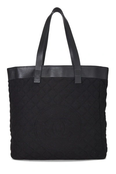 Pre-owned Chanel Black Terry Cloth 'cc' Tote