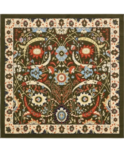 Bridgeport Home Aelmoor Ael1 8' X 8' Square Area Rug In Olive