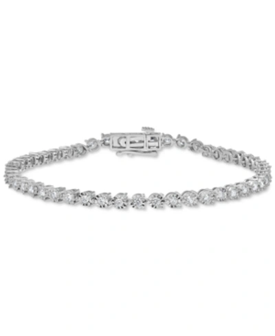 Macy's Diamond Tennis Bracelet (1 Ct. T.w.) In 14k White Or Yellow Gold In White Gold