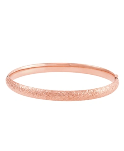 Macy's Textured Bangle Bracelet In 10k Gold, White Gold And Rose Gold