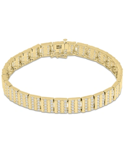 Macy's Mens' Diamond Bracelet (5 Ct. T.w.) In 10k Gold In Yellow Gold