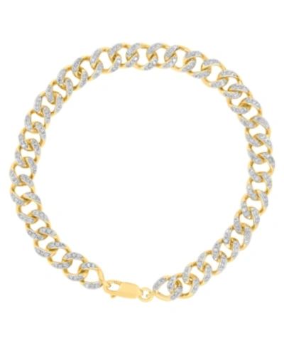 Macy's Men's Diamond Link Bracelet (2 Ct. T.w.) In 10k Gold In Yellow Gold