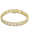 MACY'S MENS' DIAMOND CURB LINK BRACELET (6 CT. T.W.) IN 10K GOLD