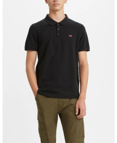 Levi's Men's Housemark Regular Fit Short Sleeve Polo Shirt In Mineral Black