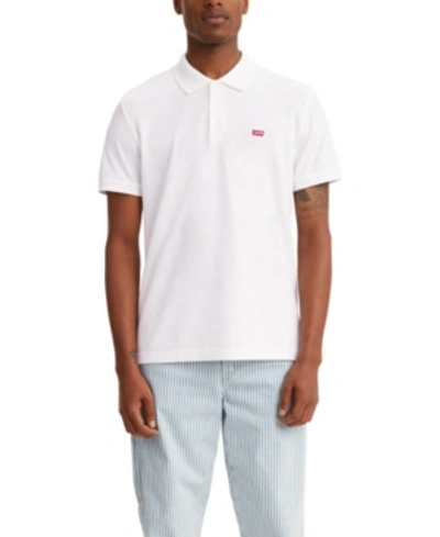 Levi's Men's Housemark Regular Fit Short Sleeve Polo Shirt In White