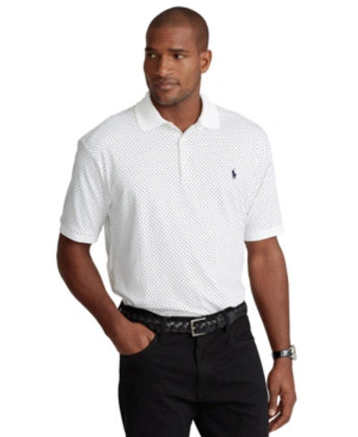 Polo Ralph Lauren Men's Big & Tall Dot-print Soft Cotton Polo Shirt In White
