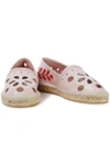 REDV BRODERIE ANGLAISE LEATHER ESPADRILLES,3074457345626126192