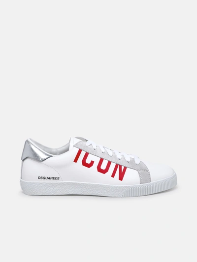 Dsquared2 White Leather Cassetta Sneakers