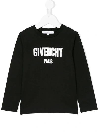 Givenchy Kids' Logo Print Top In Black