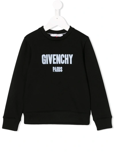 Givenchy Kids' Logo Embroidered Sweatshirt In Black