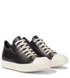 Rick Owens Phlegethon Leather Sneakers In 黑色