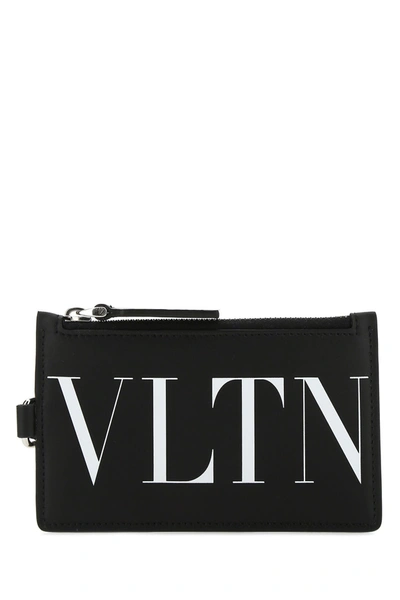 Valentino Garavani Black Leather Card Holder Black  Uomo Tu