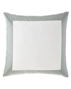 Sferra Modern Sateen Applique Continental Sham In White/seagreen