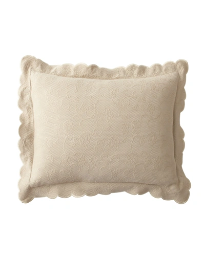 Sferra Floral Matelasse Boudoir Sham In Ivory