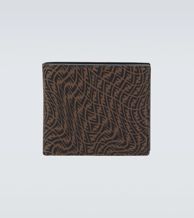 Fendi Logo-print Leather Billfold Wallet In Brown