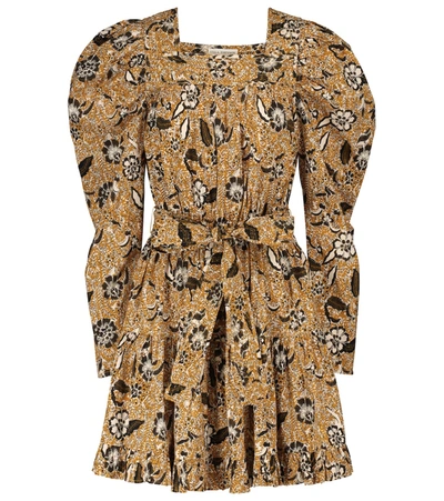 Ulla Johnson Nailah Floral-print Cotton-blend Mini Dress In Amber