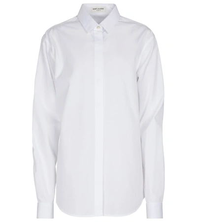 Saint Laurent White Classic Cotton Shirt In Animal Print