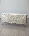 Global Views Triangle Cabinet, Silver