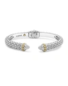 Lagos 18k Gold And Sterling Silver Caviar And Diamonds Cuff, 8mm In Diamond