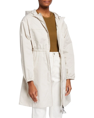 Moncler Alfirk Technic Long Jacket In White