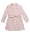 Bonpoint Striped Buttoned Cotton Dress In Pink