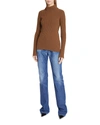 Saint Laurent Ribbed-knit Wool And Cashmere Turtleneck Sweater In Camel
