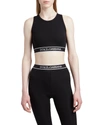 Dolce & Gabbana High-neck Stretch Ribbed Cotton Bra Top In Nero