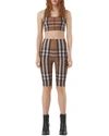 Burberry Vintage Check Crop Top In Birch Brown Ip Ch
