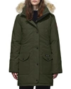 Canada Goose Trillium Down Parka Coat W/ Natural Coyote Fur Trim In Atlantic Navy