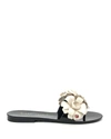 Kate Spade Jaylee 3d Flower Ladybug Sandals In Black/french Crea