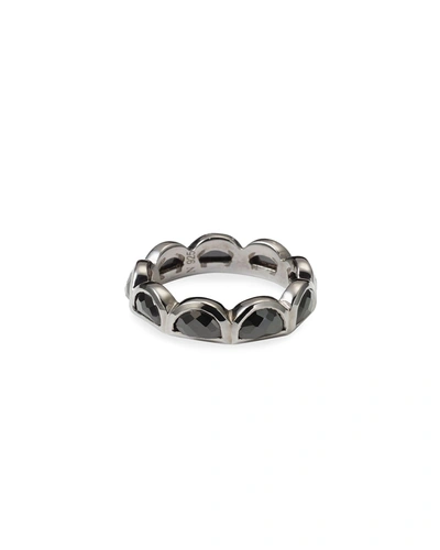 Nakard Small Scallop Band Ring With Black Spinel