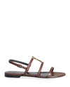 Saint Laurent Cassandra Calfskin Ysl Slingback Sandals In Tmoro