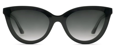 Krewe Monroe Nylon Black Cat Eye Sunglasses In Grey