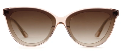 Krewe Monroe Nylon Pink Cat Eye Sunglasses In Brown