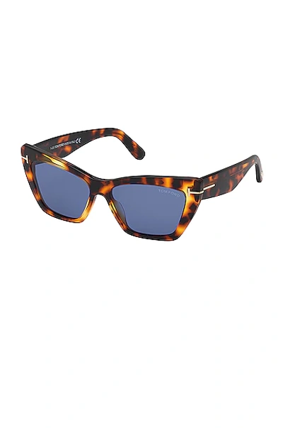 Tom Ford Wyatt Sunglasses In Havana Colored/blue