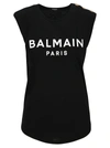 BALMAIN BALMAIN LOGO PRINTED CREWNECK TANK TOP