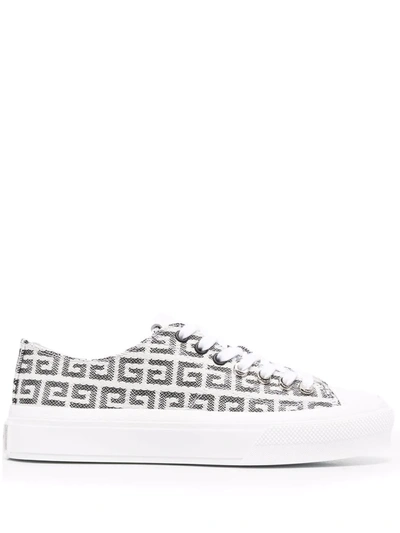 Givenchy Sneakers City 4g-jacquard Sneakers In White,black