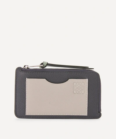 Loewe Leather Multicolour Coin Card Holder In Anthracite/ghost