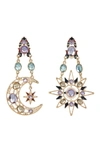 Eye Candy Los Angeles Sun & Moon Drop Earrings In Multi Color