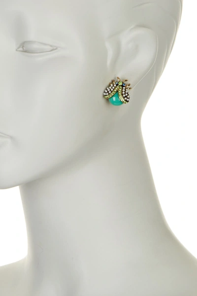 Eye Candy Los Angeles Beetle Stud Earrings In Multi Color