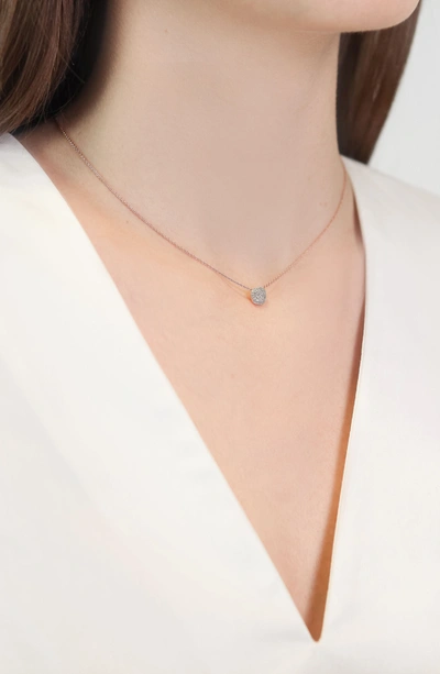 Monica Vinader 18k Rose Gold Vermeil Nura Mini Diamond Nugget Necklace In Rose Gold/diamond