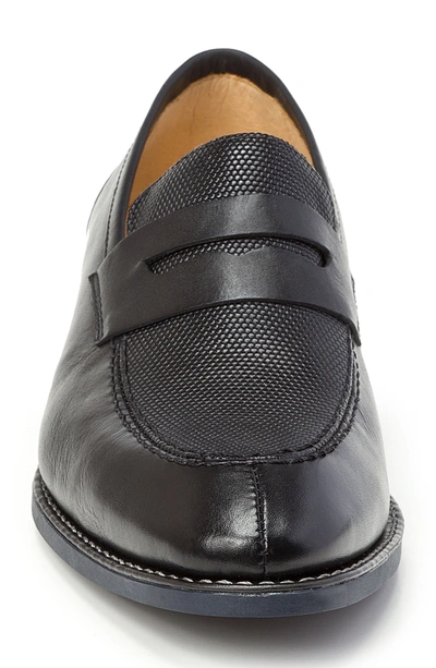 Sandro Moscoloni Men's Maestro Embossed Leather Penny Loafers In Black