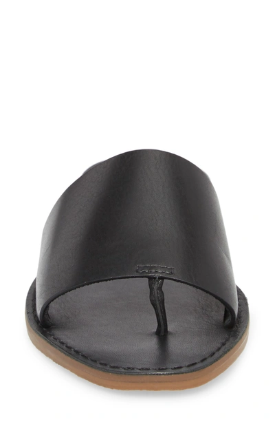 Madewell Riley Slide Sandal In True Black Leather